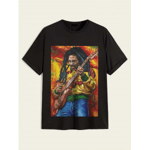  Tricou Art Bob Marley cu chitara